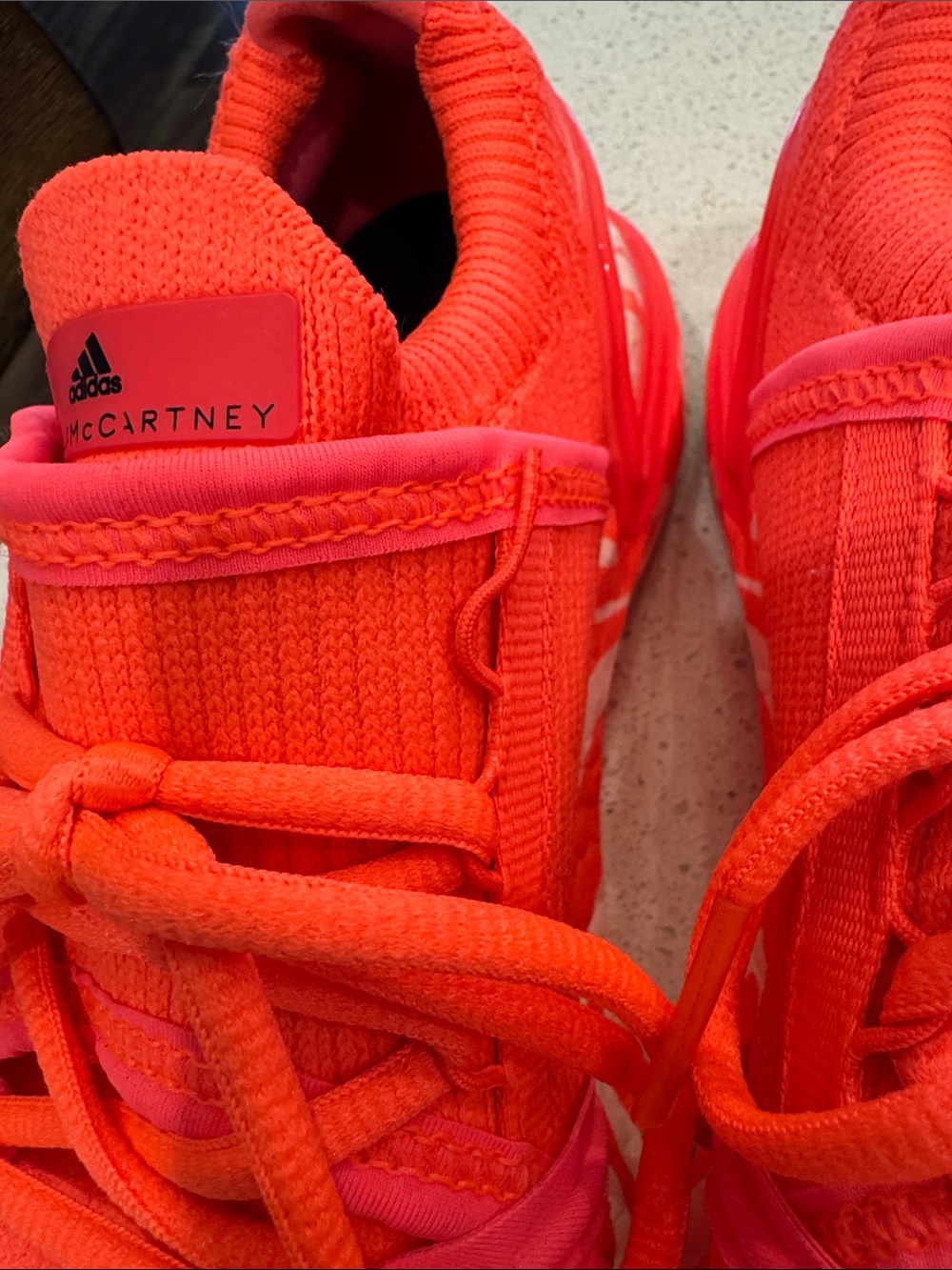 Adidas-Stella McCartney Women’s Neon Coral Lace-Up Sneakers - Picture 7 of 7